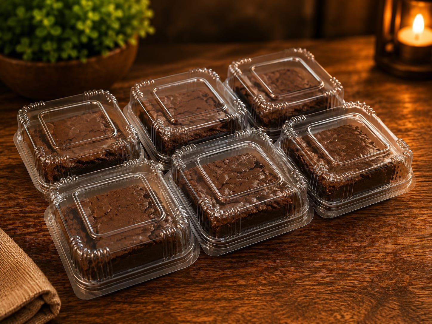 Brownies embalados individualmente